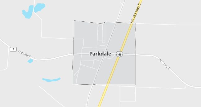 Map of Parkdale, AR