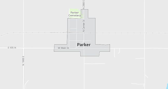 Map of Parker, ID