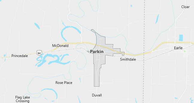 Map of Parkin, AR