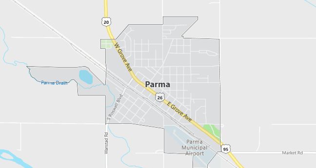 Map of Parma, ID