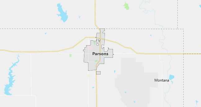 Map of Parsons, KS