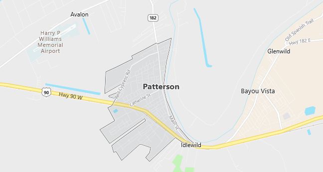 Map of Patterson, LA