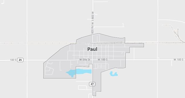 Map of Paul, ID