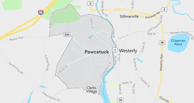 Map of Pawcatuck, CT