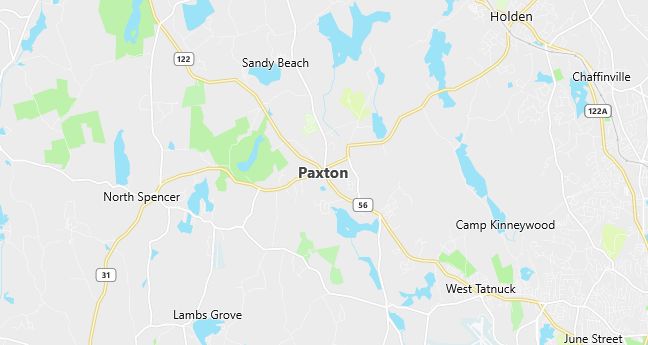 Map of Paxton, MA