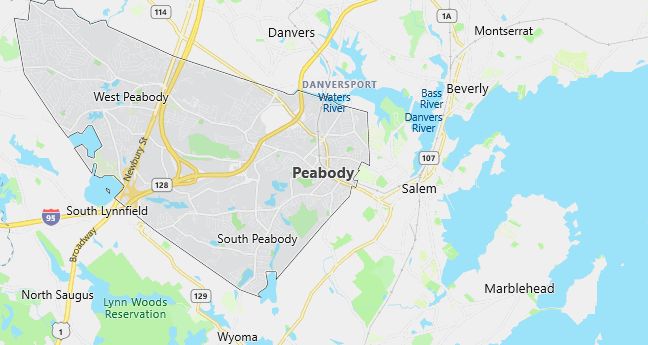 Map of Peabody, MA