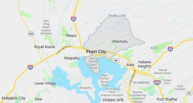 Map of Pearl City, HI