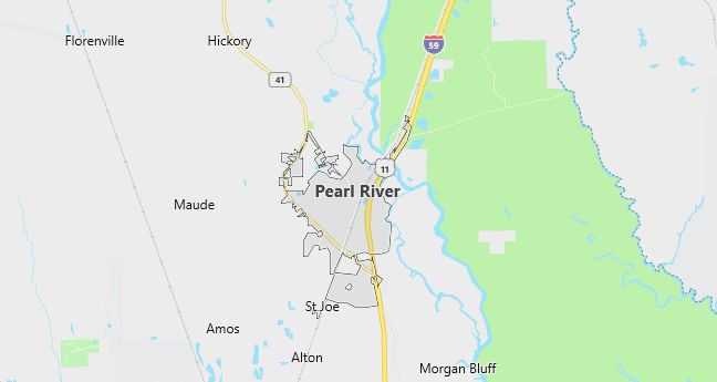 Map of Pearl River, LA