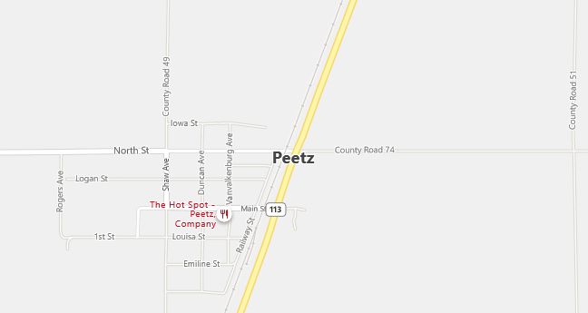 Map of Peetz, CO