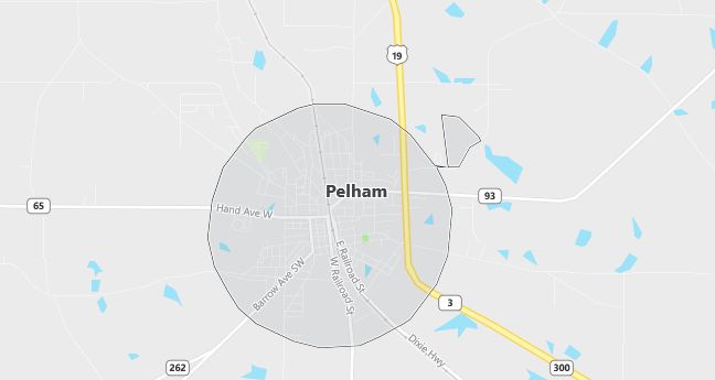 Map of Pelham, GA