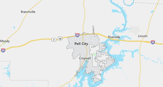 Map of Pell City, AL