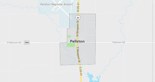 Map of Pellston, MI