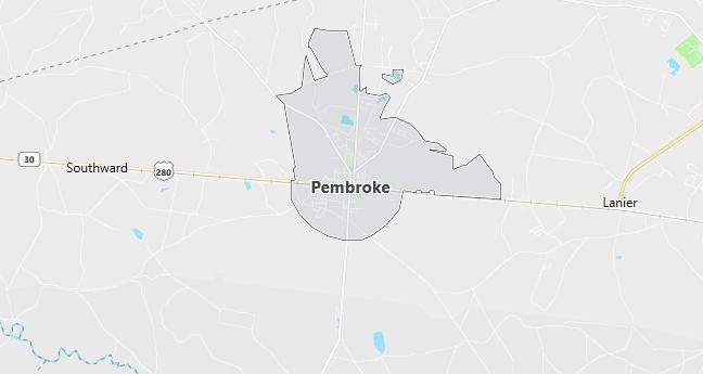 Map of Pembroke, GA