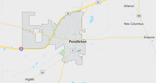 Map of Pendleton, IN