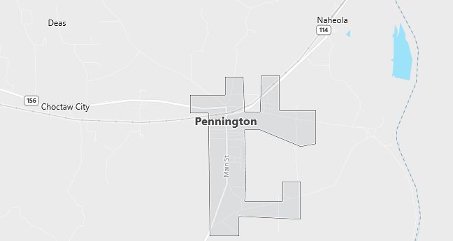 Map of Pennington, AL