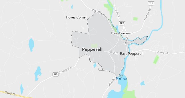 Map of Pepperell, MA