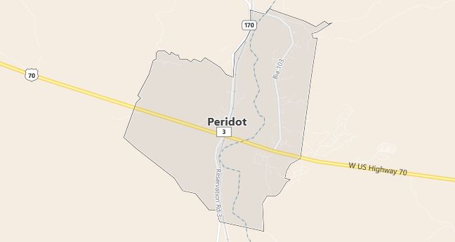 Map of Peridot, AZ