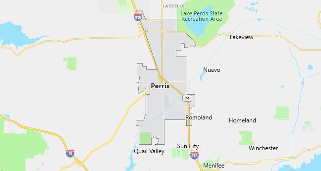 Map of Perris, CA