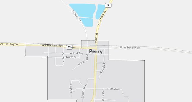 Map of Perry, AR