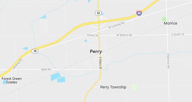 Map of Perry, MI