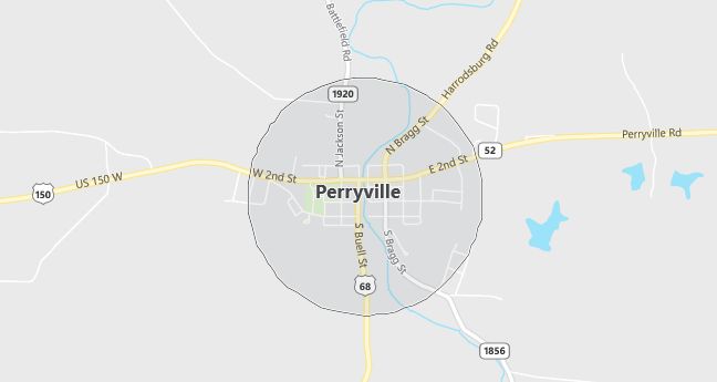 Map of Perryville, KY