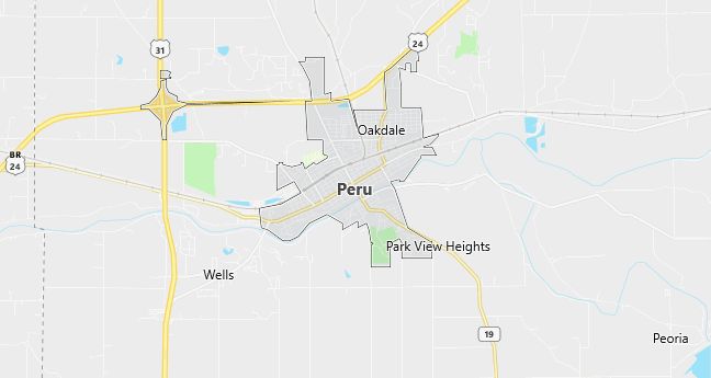 Map of Peru, IN