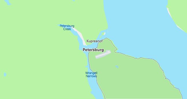 Map of Petersburg, AK