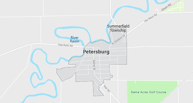 Map of Petersburg, MI