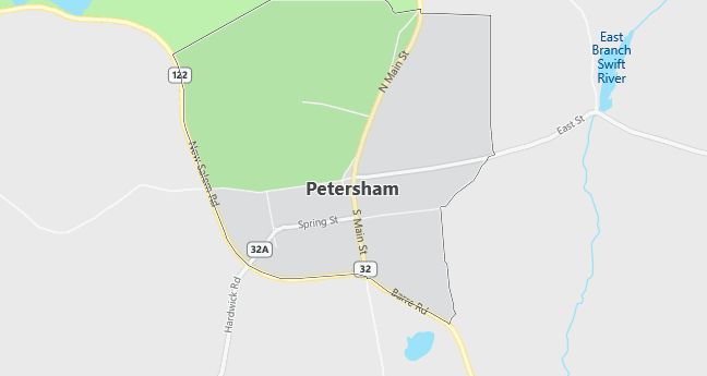 Map of Petersham, MA