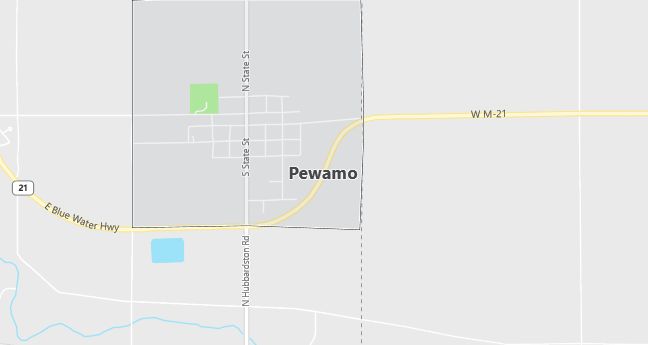 Map of Pewamo, MI