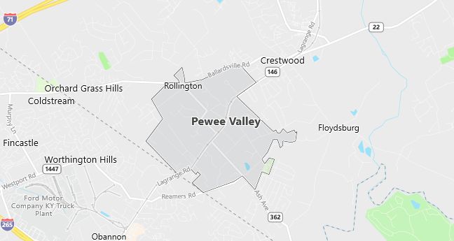 Map of Pewee Valley, KY