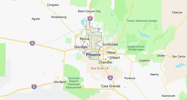 Map of Phoenix, AZ