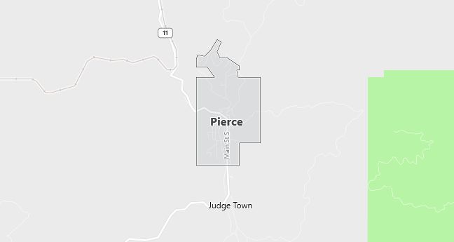 Map of Pierce, ID