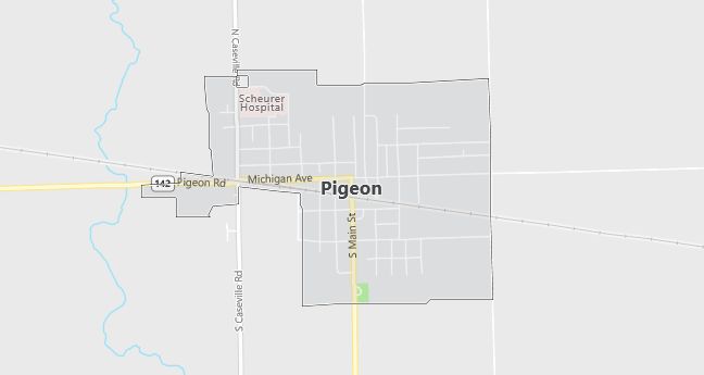 Map of Pigeon, MI