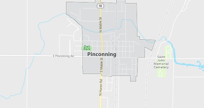 Map of Pinconning, MI