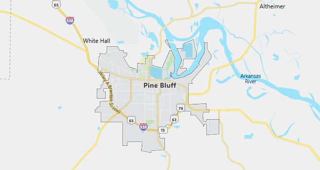 Map of Pine Bluff, AR