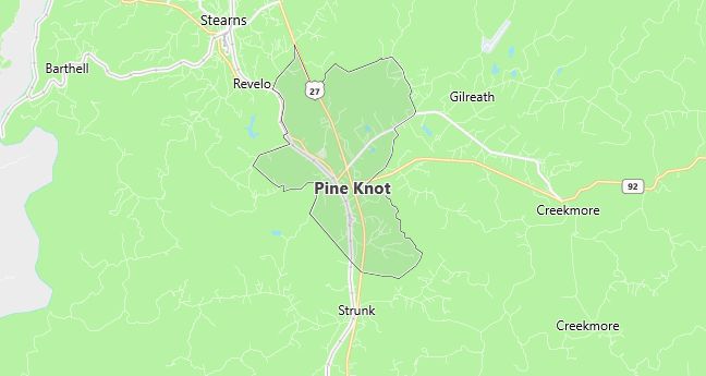 Map of Pine Knot, KY