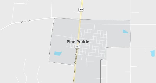 Map of Pine Prairie, LA