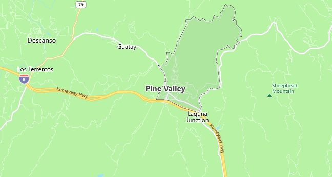 Map of Pine Valley, CA