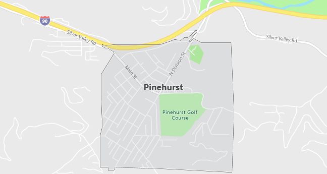 Map of Pinehurst, ID