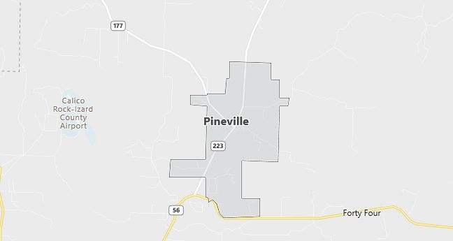 Map of Pineville, AR