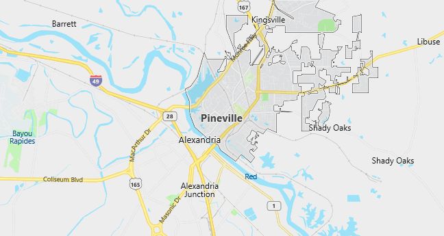 Map of Pineville, LA