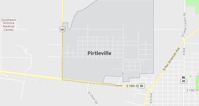 Map of Pirtleville, AZ