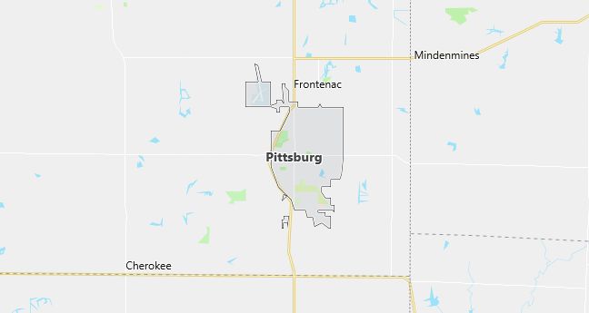 Map of Pittsburg, KS