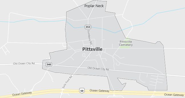 Map of Pittsville, MD