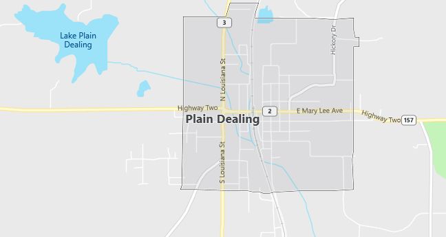 Map of Plain Dealing, LA