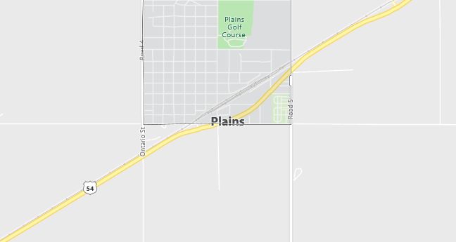 Map of Plains, KS