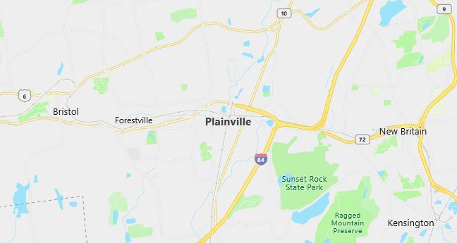 Map of Plainville, CT