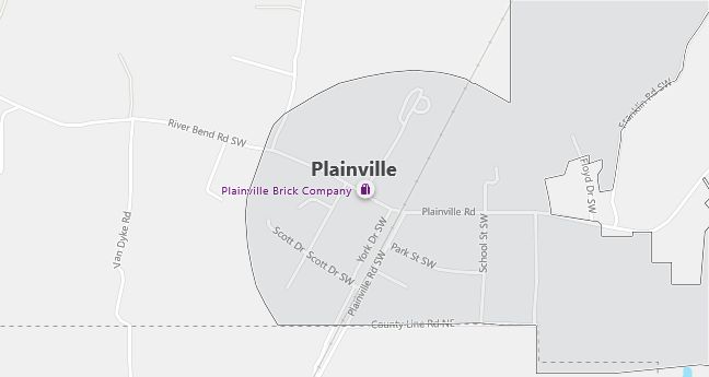 Map of Plainville, GA