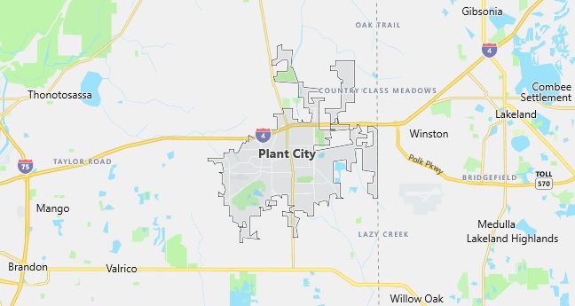 Map of Plant City, FL